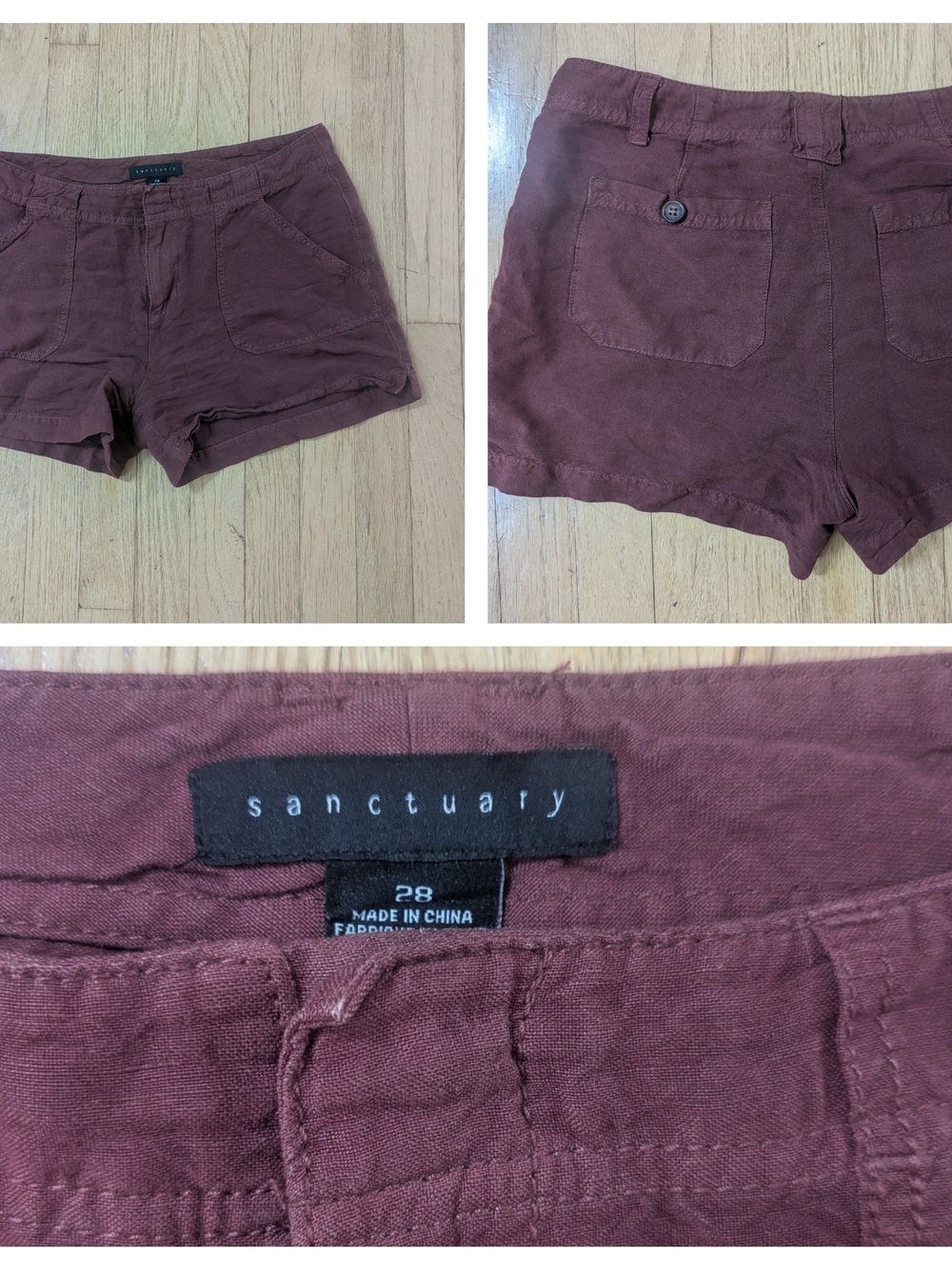 Sanctuary Women's Deep Rust Cotton-Blend Shorts 28 6